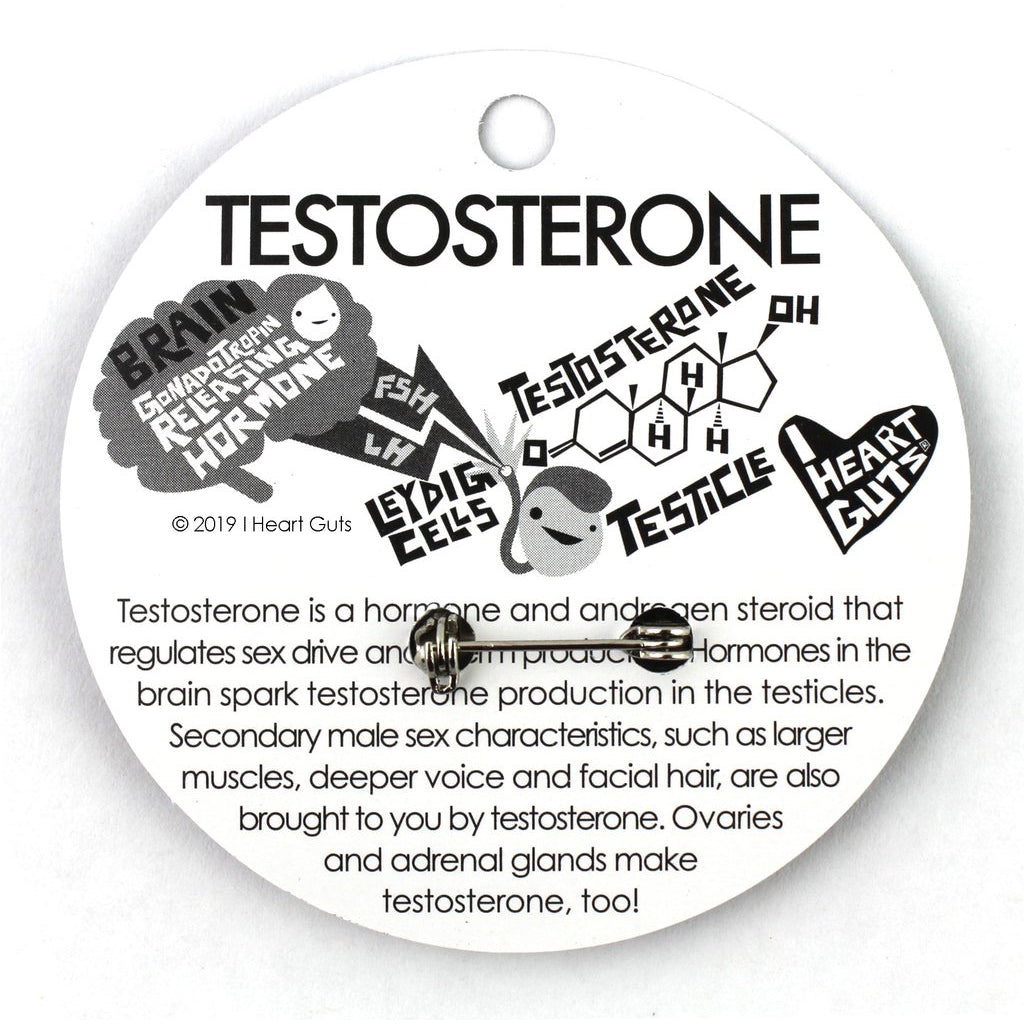 Testosterone Lapel Pin Package Reverse