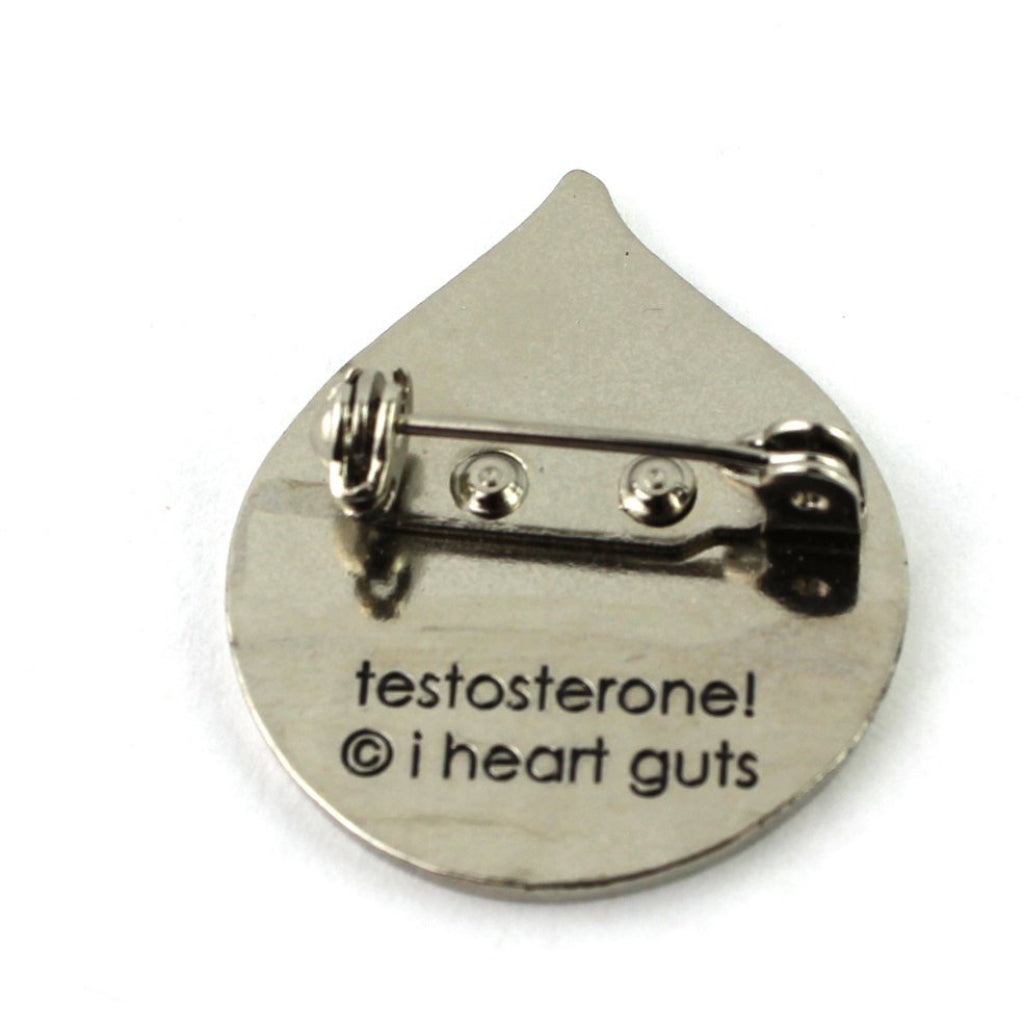 Testosterone Lapel Pin Reverse