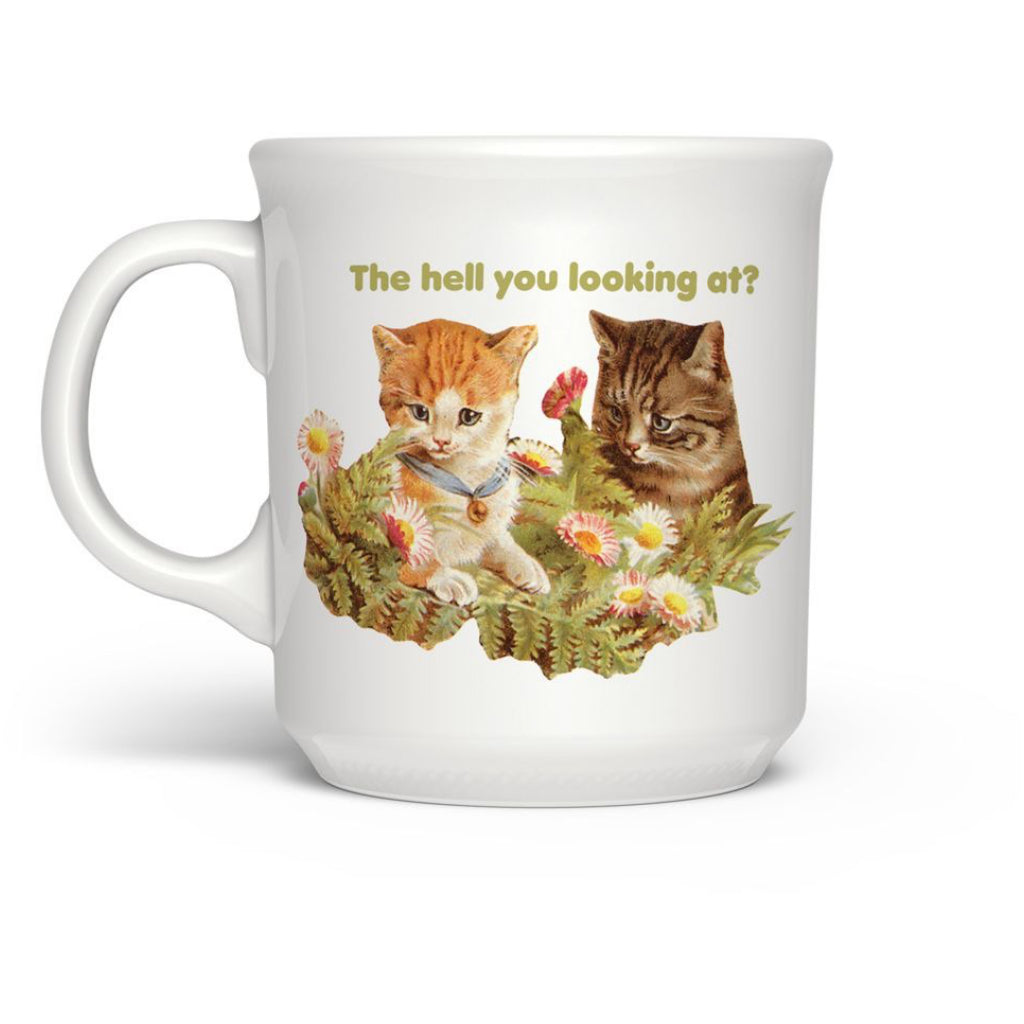 The Hell You Looking At Cats Mug