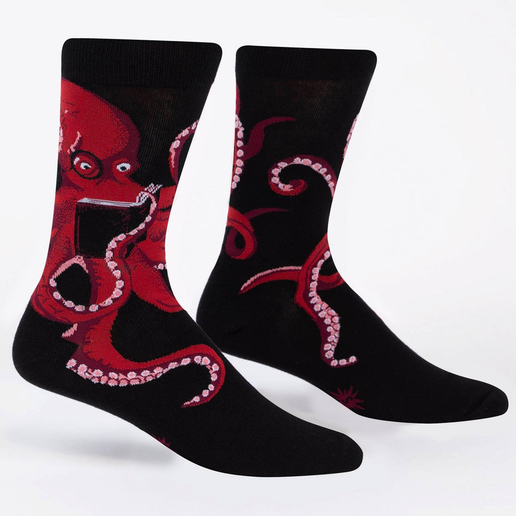 The Octive Reader (Black) Men's Crew Socks