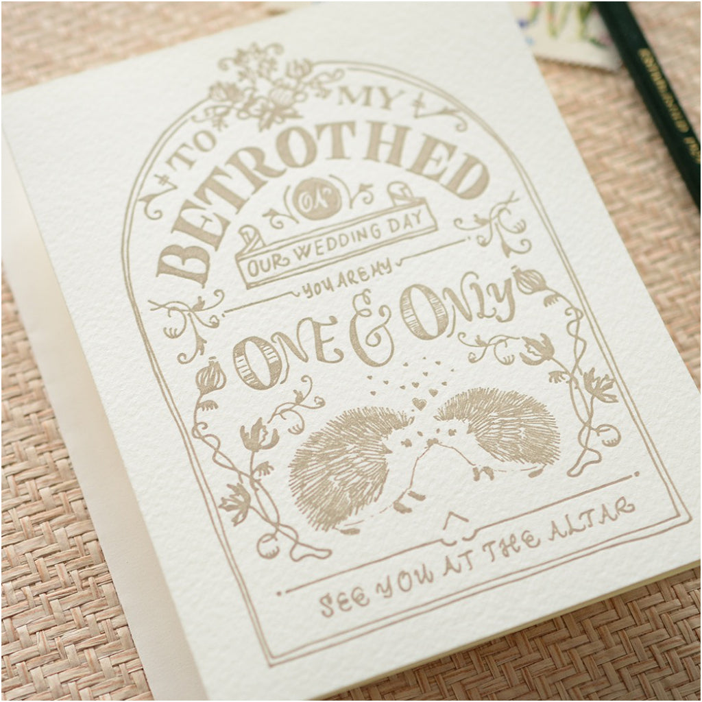 Detail of To My Betrothed On Our Wedding Day Card.