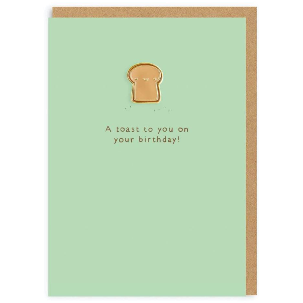 Toast Enamel Pin Birthday Card