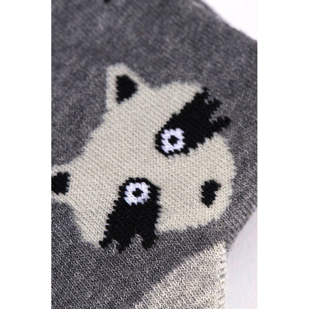 Closeup of Toronto Raccoon Socks.