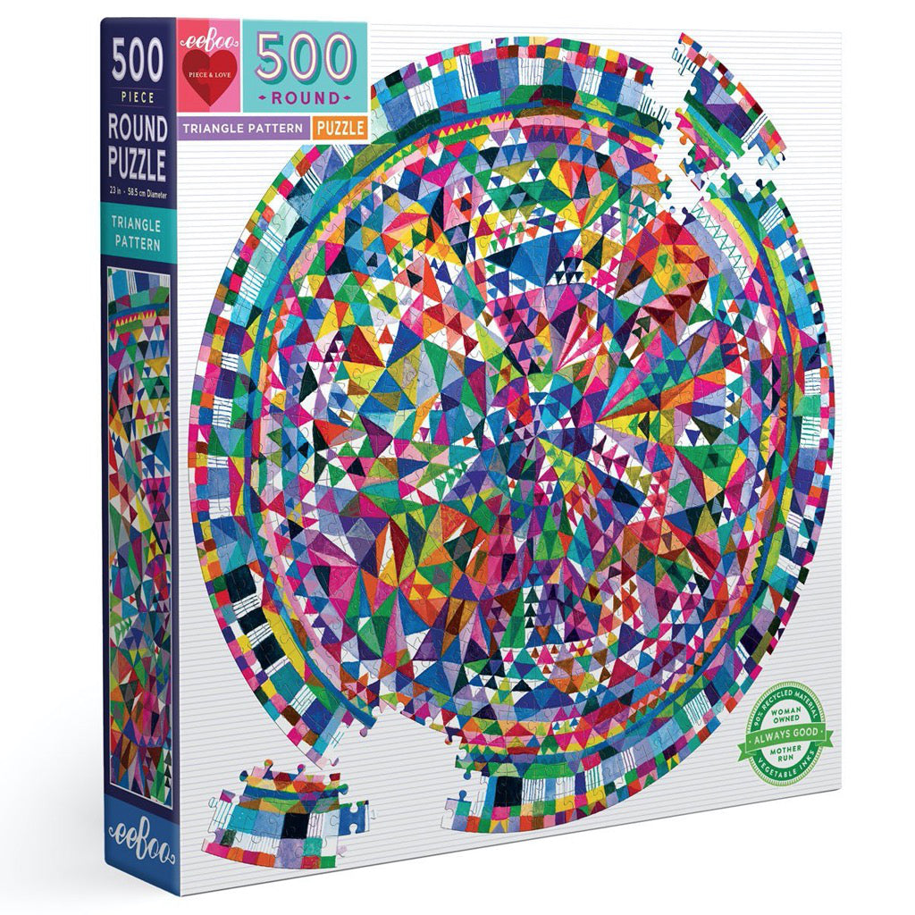 Triangle Pattern 500 Piece Round Puzzle