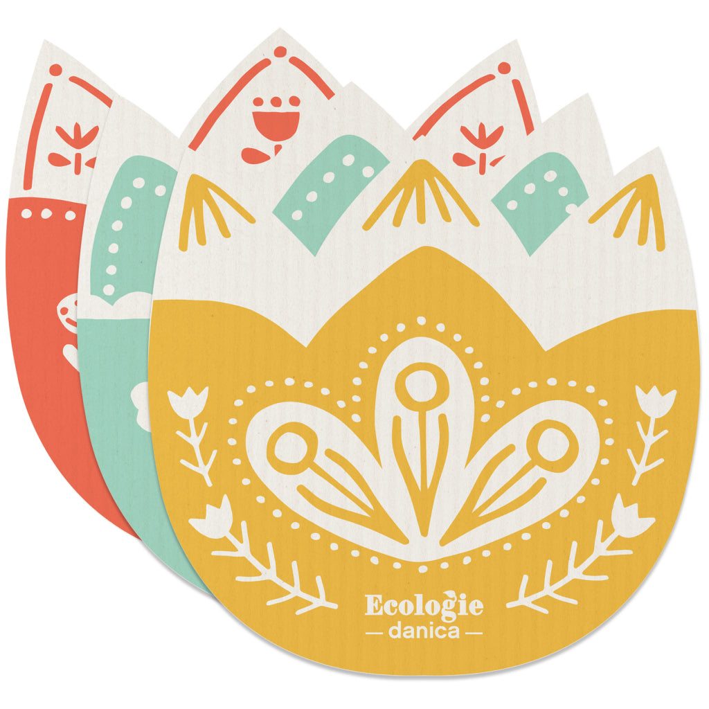 Tulips Set of 3 Swedish Sponge Cloths