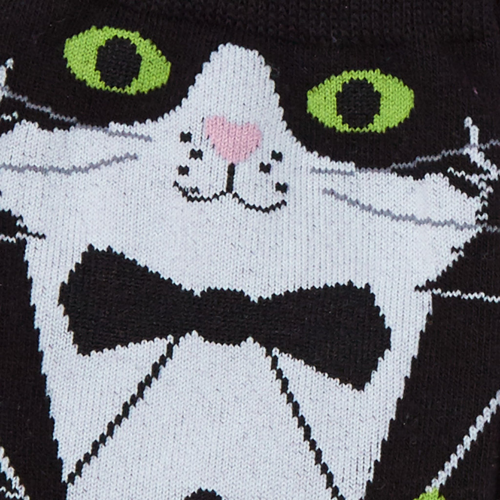 Detail of Tuxedo Cat Women's Crew Socks.