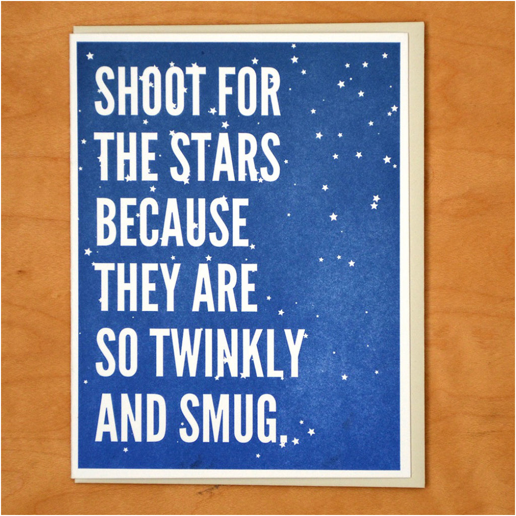 Twinkly & Smug Stars Card