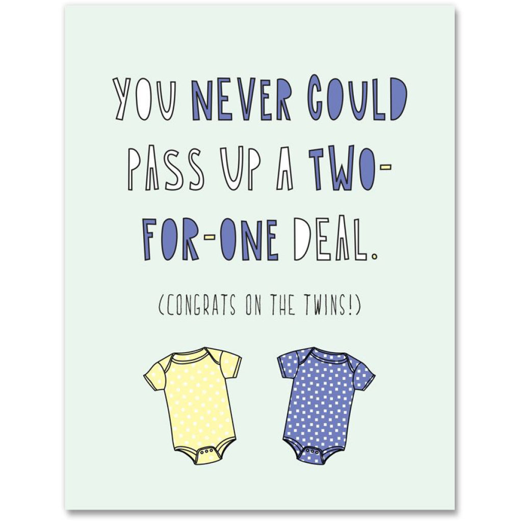 Two For One Deal Twins Card