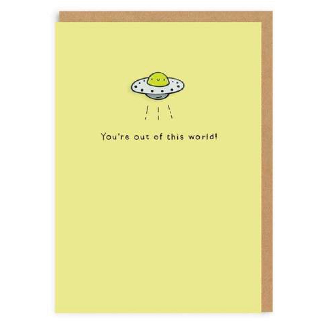 UFO Enamel Pin Greeting Card