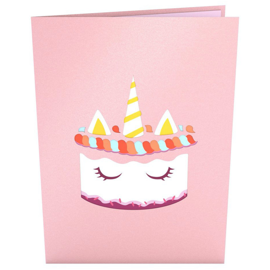 Unicorn Cake 3D Pop Up Card Cover