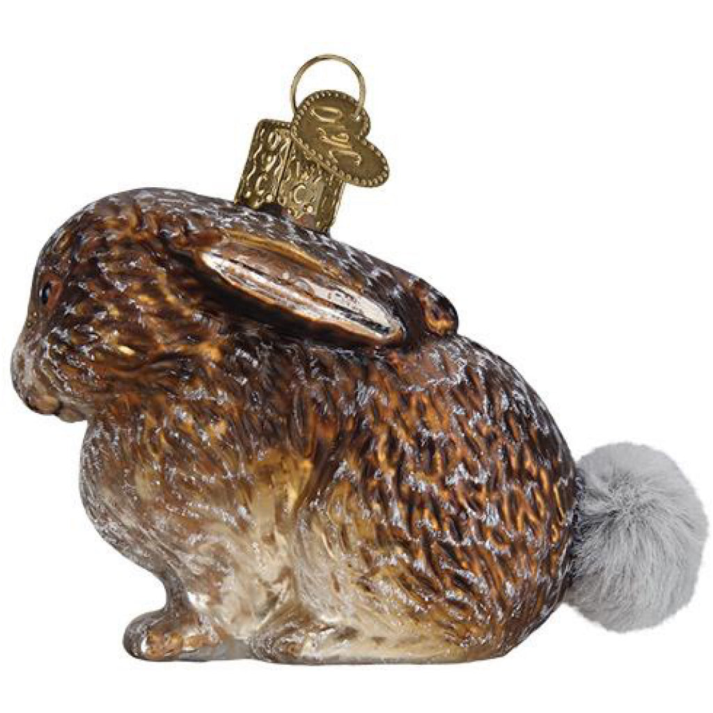 Side of Vintage Bunny Ornament.