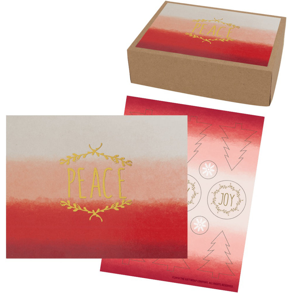 Set of Watercolour Peace Boxed Holiday Cards.
