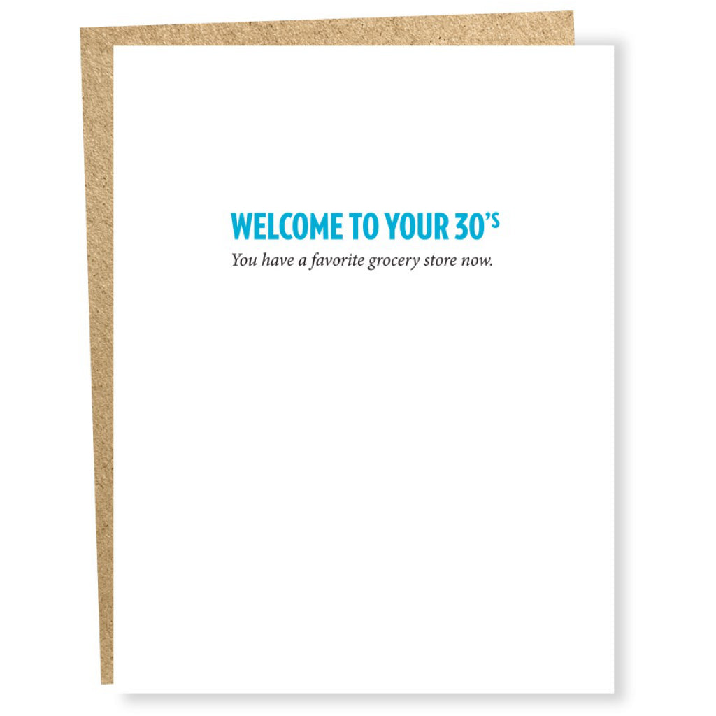 Welcome To Your 30s Grocery Store Card
