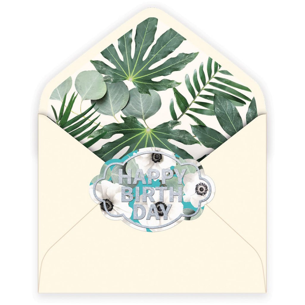 White Floral Birthday Card Envelope