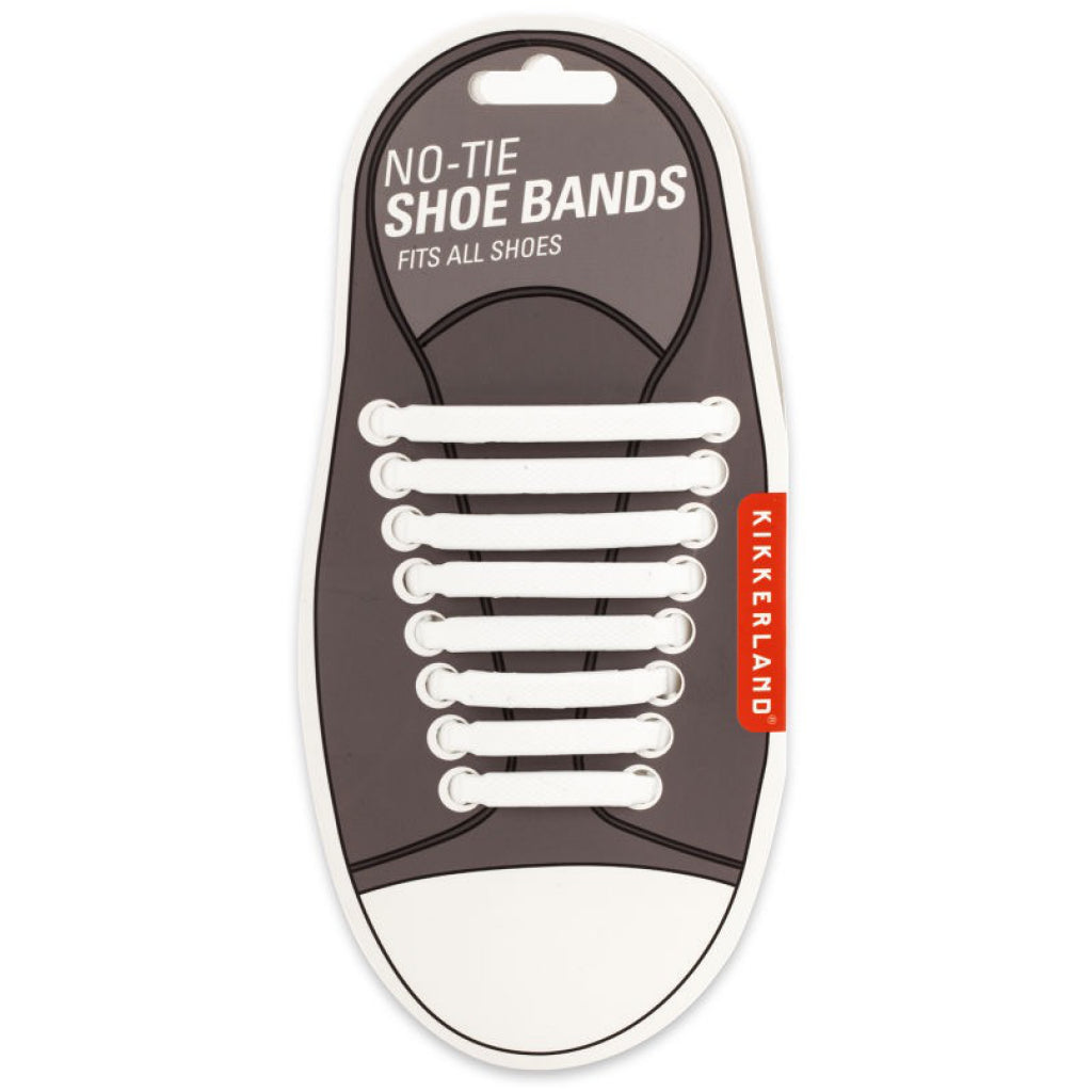 White No-Tie Shoe Bands On Shoe