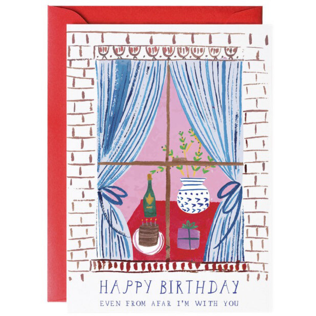 Window Party Birthday Greeting Card