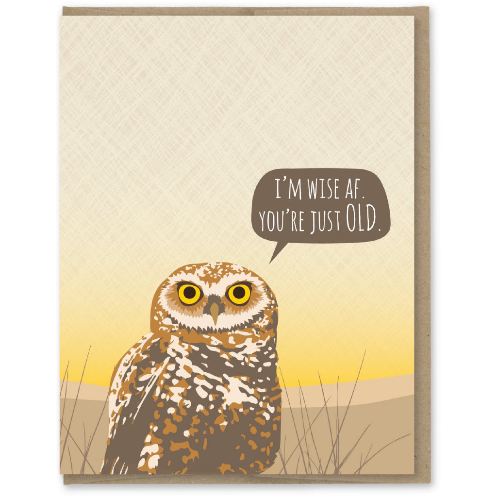 Wise AF Owl Birthday Card