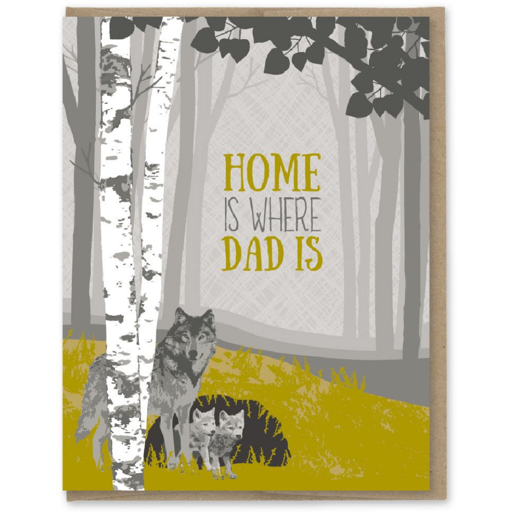 Wolf Dad Is Home Card