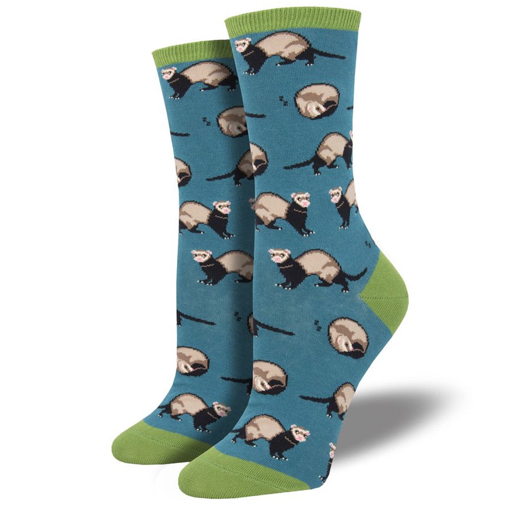 Women's Ferret Frenzy Socks Teal