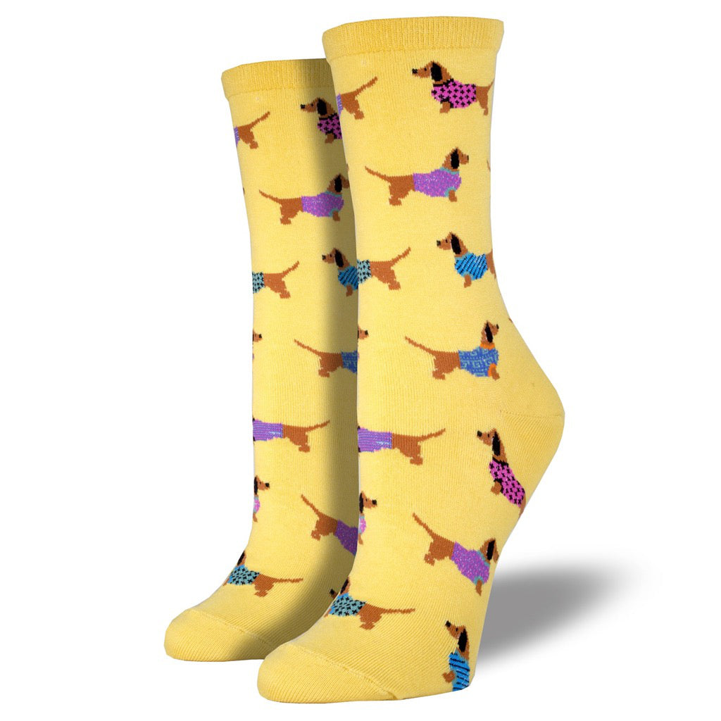 Women's Haute Dog Socks Mimosa Yellow