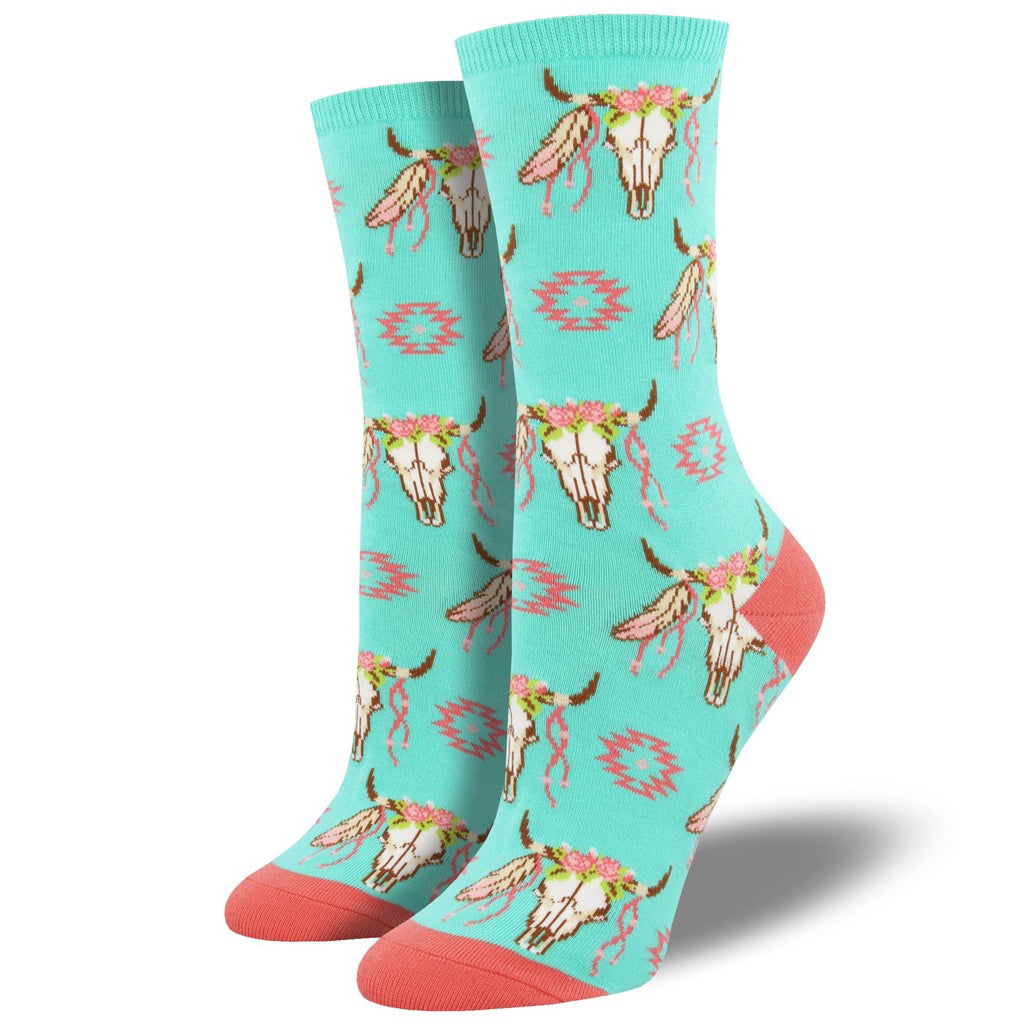 Women's Steer Clear Southwest Crew Socks Mint