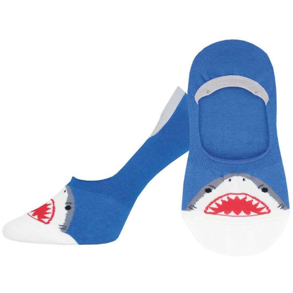 Women's Shark Bite Liner Socks Blue