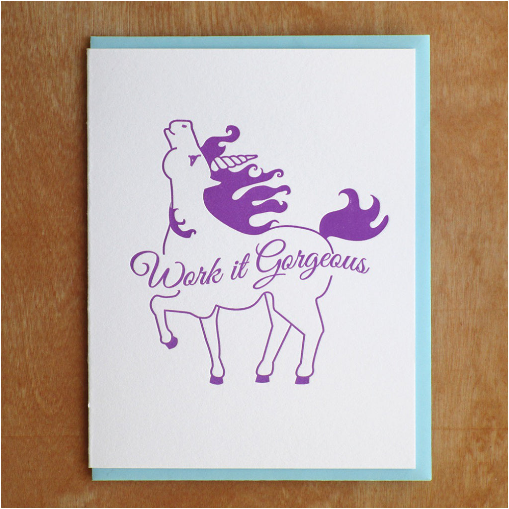 Work It Gorgeous Unicorn Card
