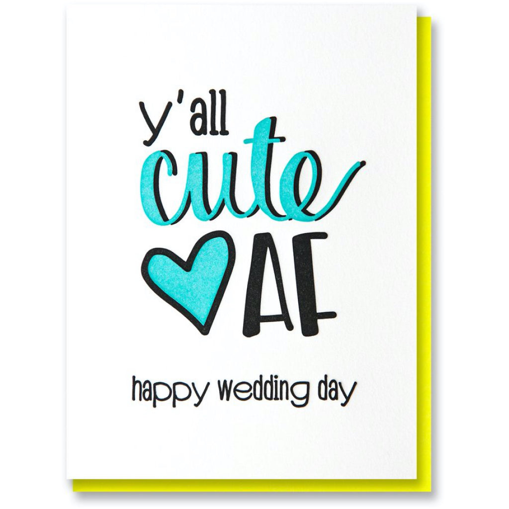 Y'all Cute AF Wedding Card