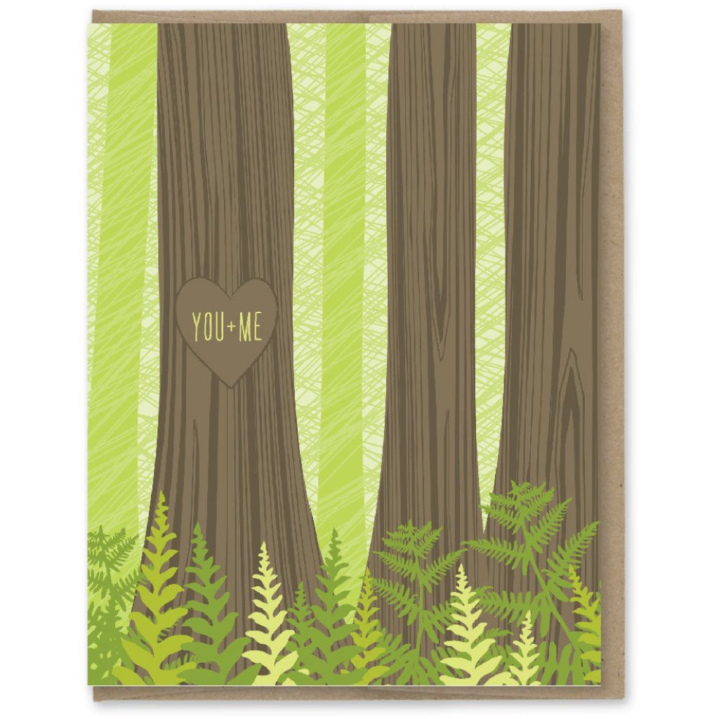 You + Me Tree Carving Card