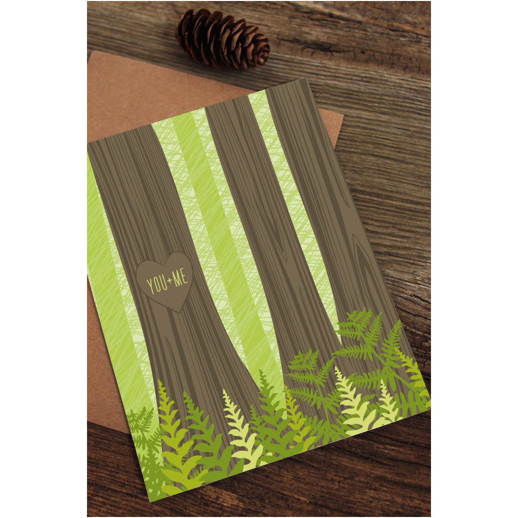 You + Me Tree Carving Card With Envelope