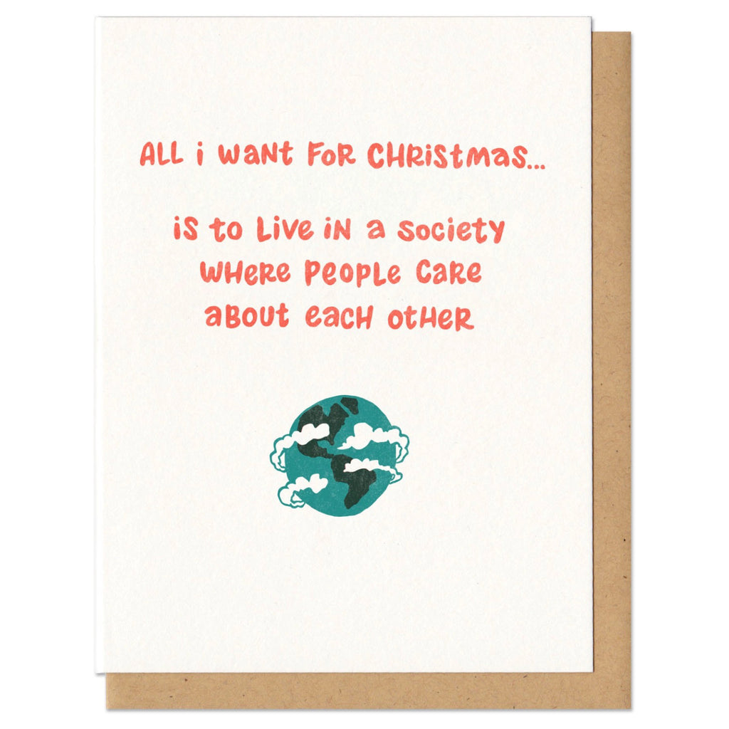 A Society Where People Care Christmas Card