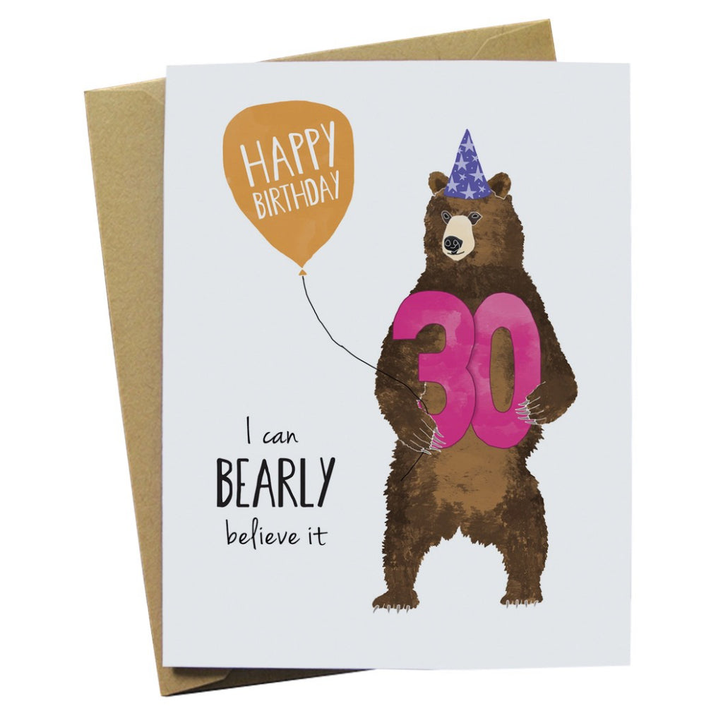 Age 30 Birthday Bear Card