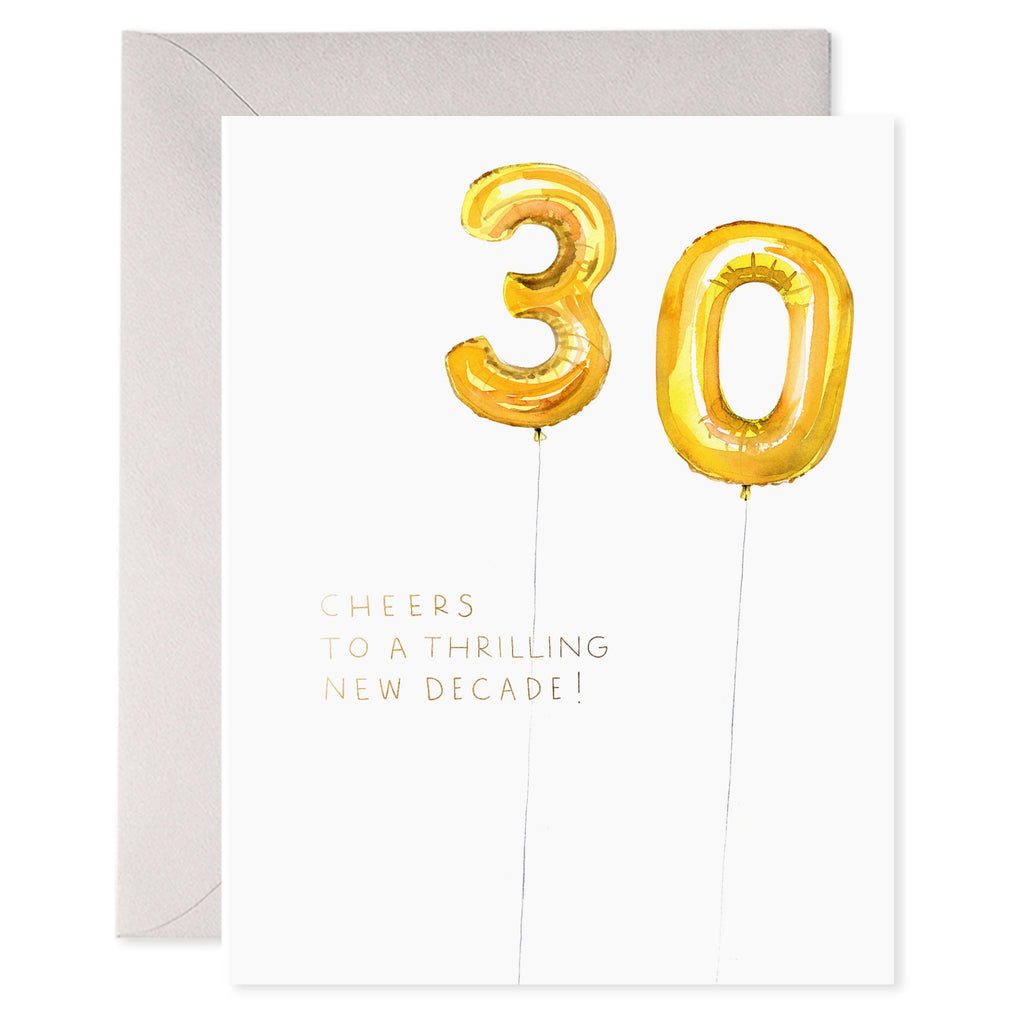 Age 30 Foil Balloons Card