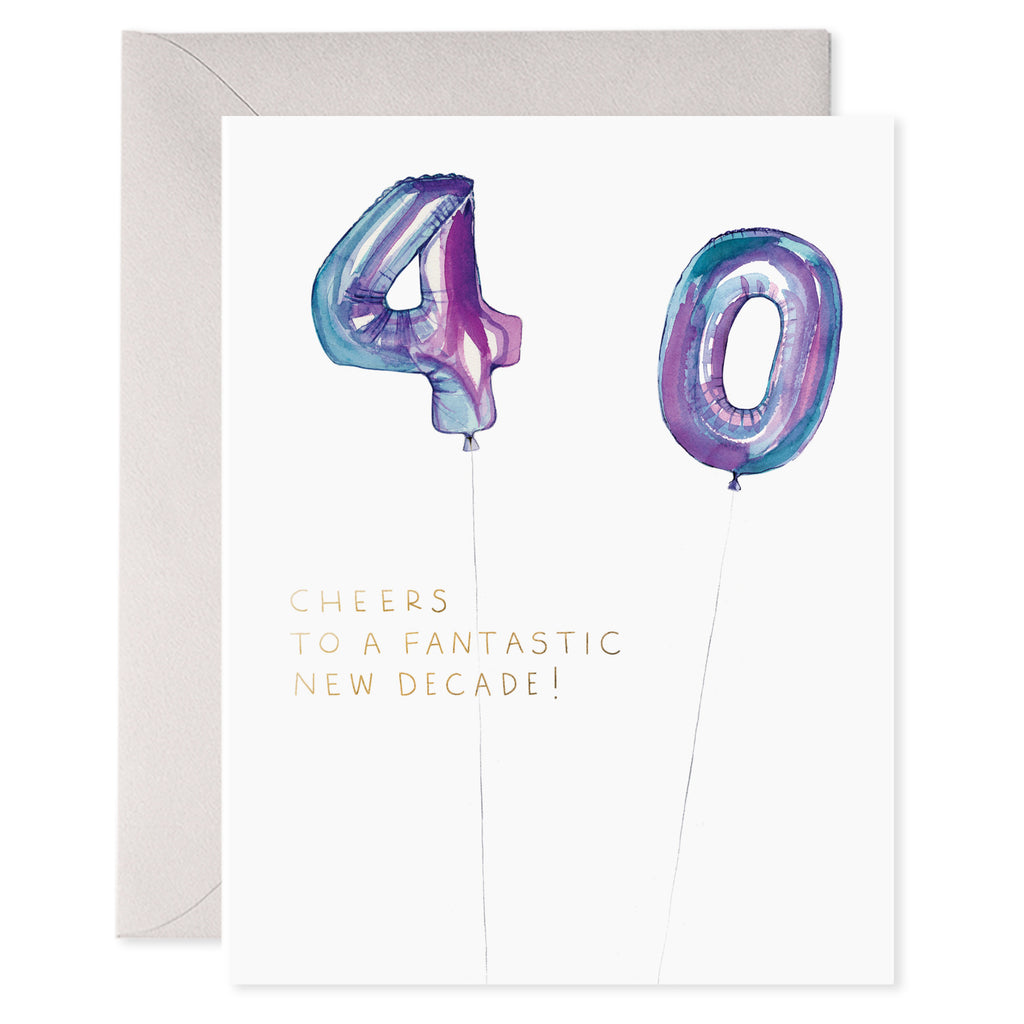 Age 40 Foil Balloons Card