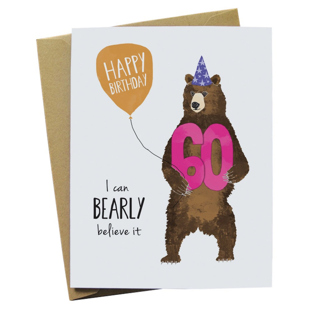 Age 60 Birthday Bear Card