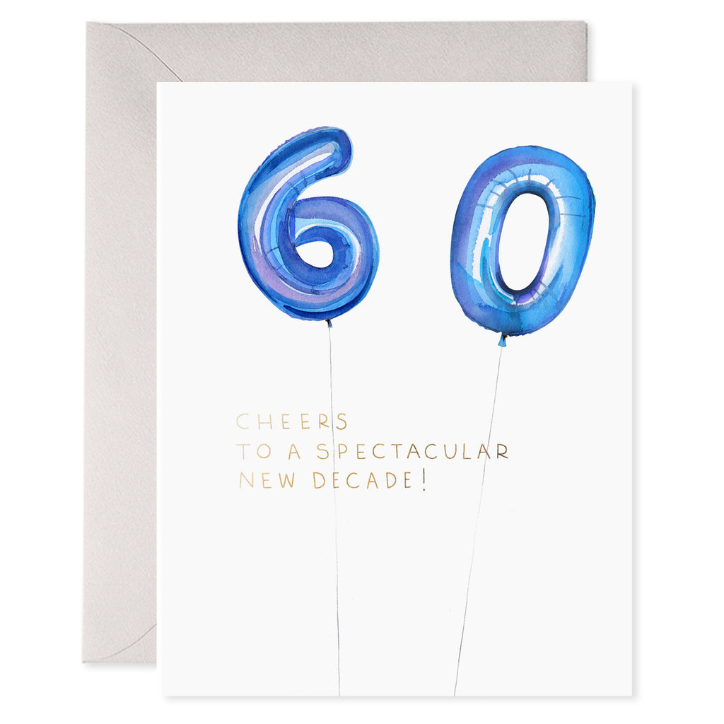 Age 60 Foil Balloons Card