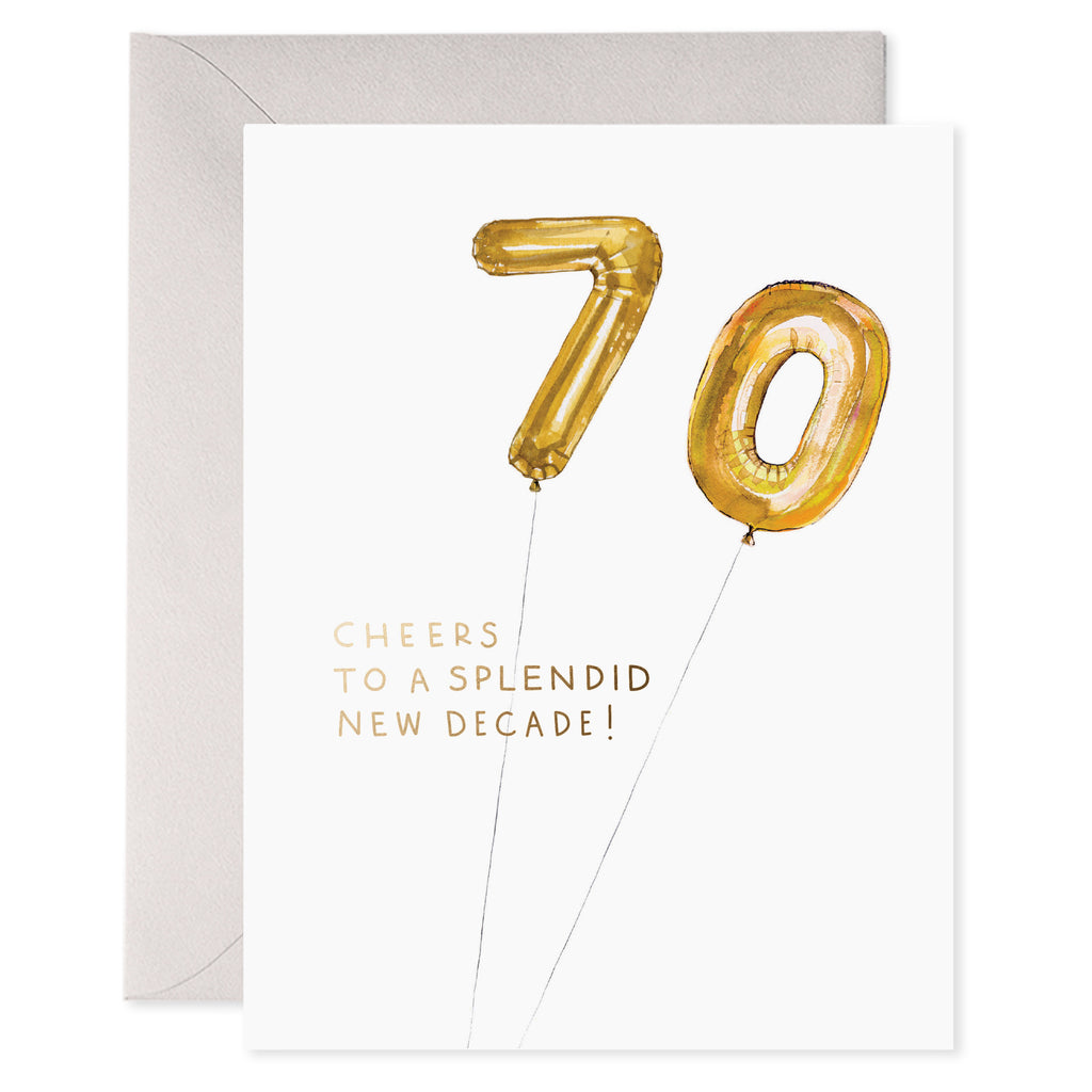 Age 70 Foil Balloons Card