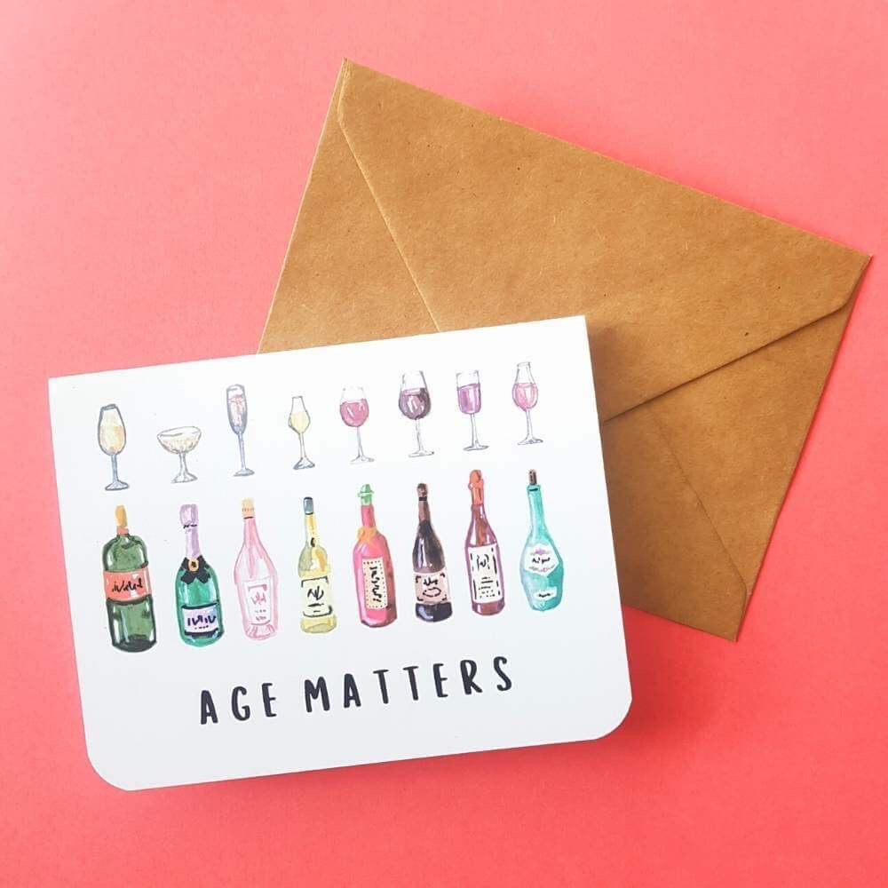 Age Matters Wines Birthday Card
