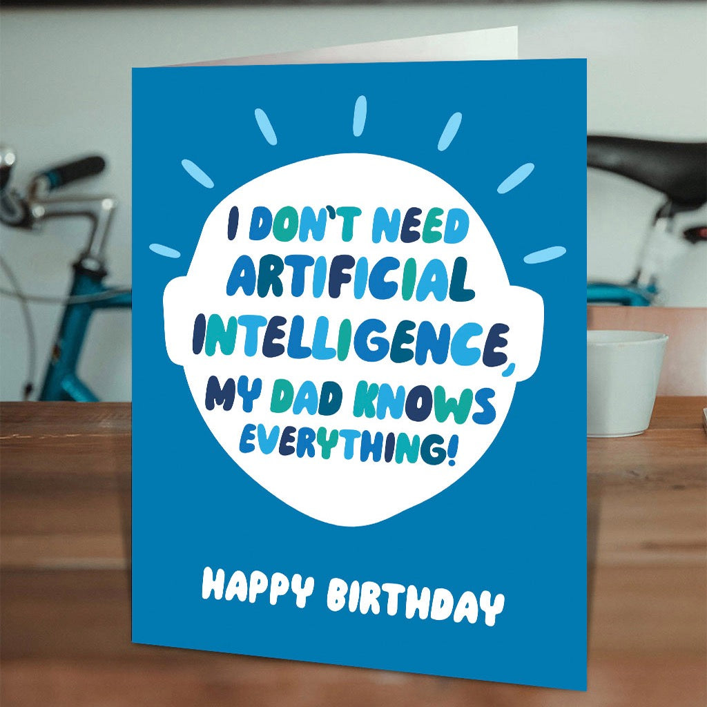 AI Dad Birthday Card  on table.
