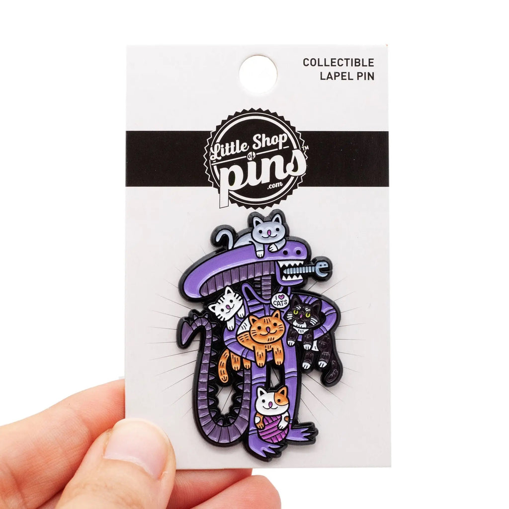 Alien Team Cats Enamel Pin Packaging