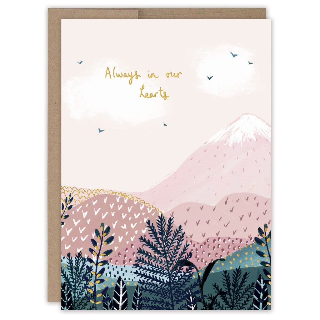 Always In Our Hearts Sympathy Card.
