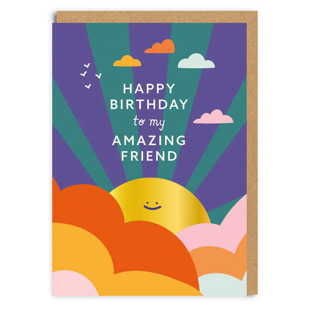 Amazing Friend Sunshine Birthday Card – Outer Layer