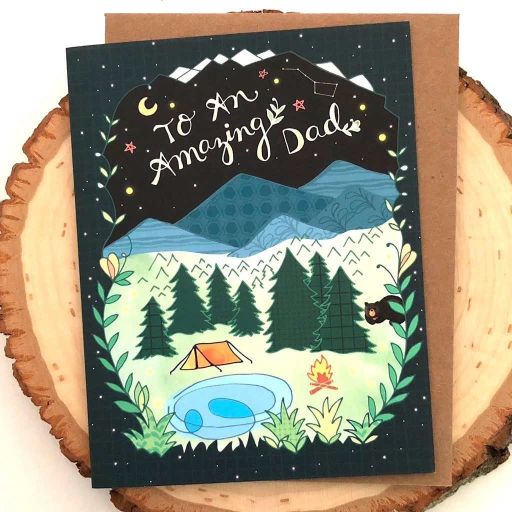 An Amazing Dad Camp Site Card