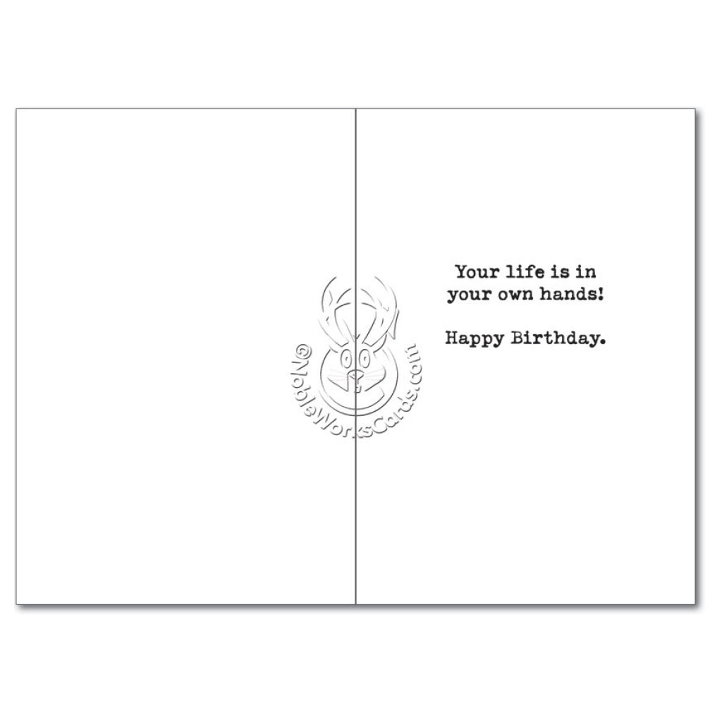 An Orgasm A Day Birthday Card inside.