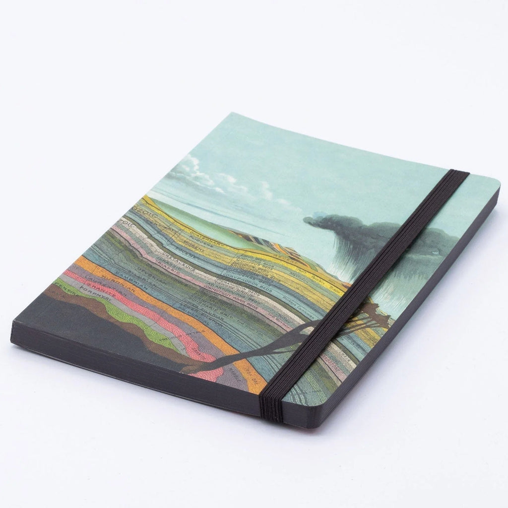 Angle view of Layers of Geologic History Softcover Journal.