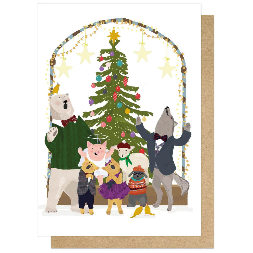 Animal Choir Christmas Card.