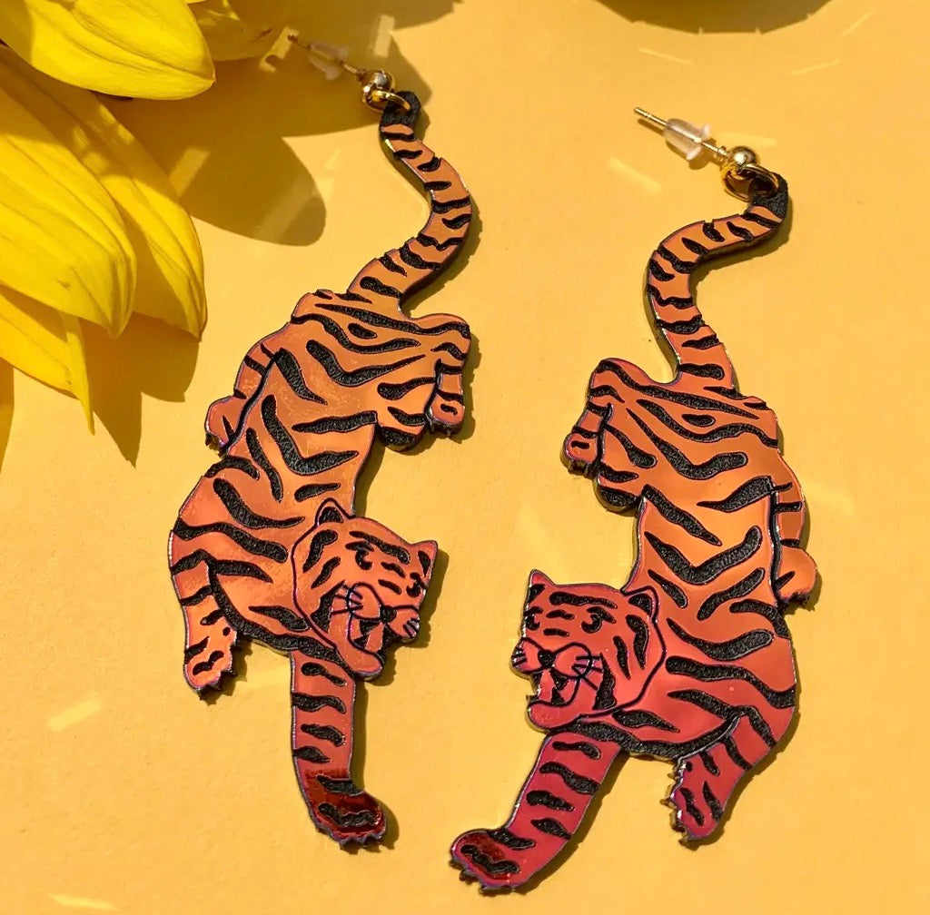 Animal Kingdom Tiger Earrings.