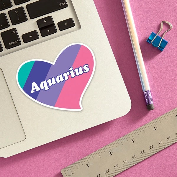 Aquarius Heart Sticker Lifestyle