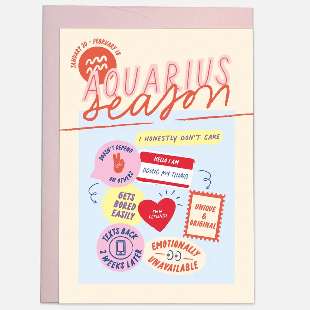 Aquarius Season Birthday Card.