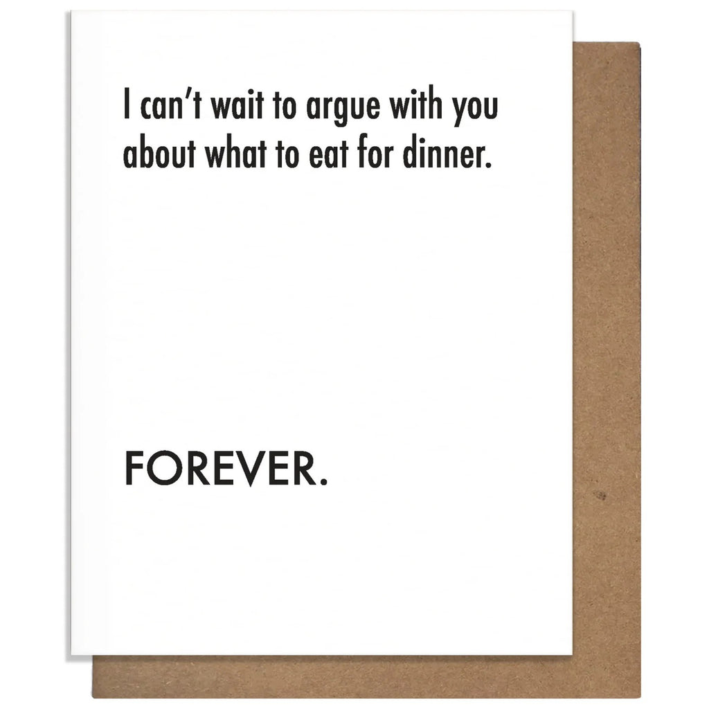 Argue Dinner Card.